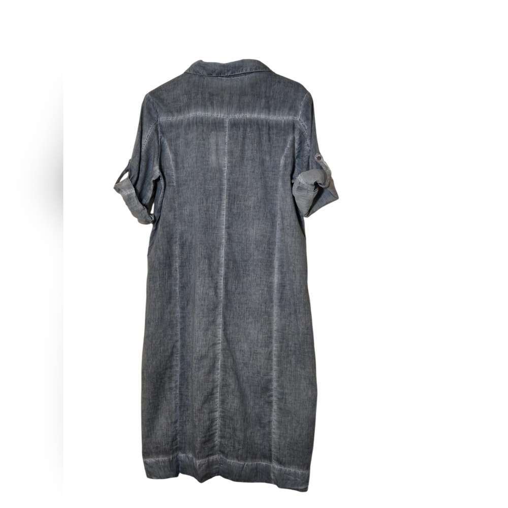 Chaudry Women's Shirt Dress - Blue Sz Lg - Picture 2 of 6